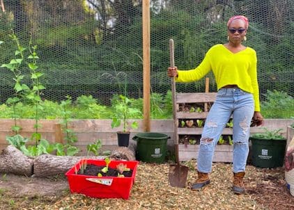 Takeya and some of her crops