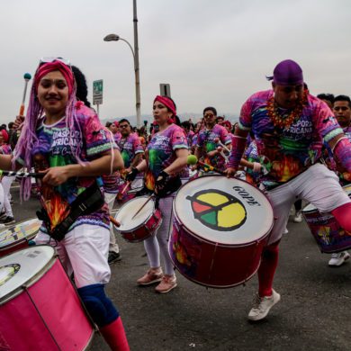 The Los Mil Tambores Carnival took over the streets of Valparaiso