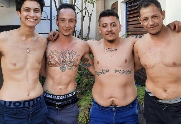 Gerónimo Carolina González Devesa, second from right, has been on the front lines in the fight to include a non-binary option on legal IDs for Argentinians