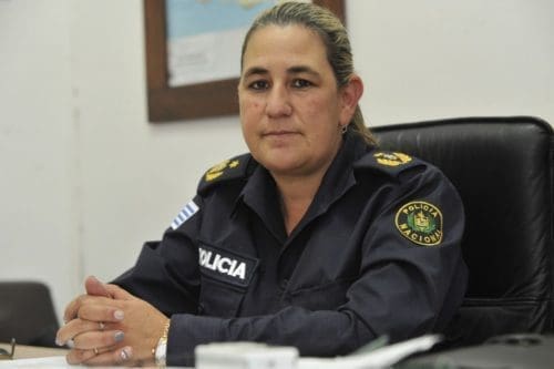 Gilma Vianna, the first woman ever to be named as head of an Operational Zone in the capital city of Uruguay, sits at her desk. | Leonardo Carreño