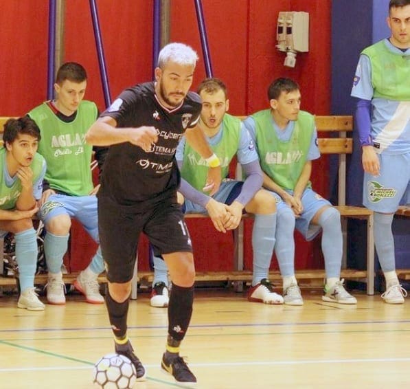 Gonzalo Abdala is pictured playing futsal for Cybertel Aniene in Italy.