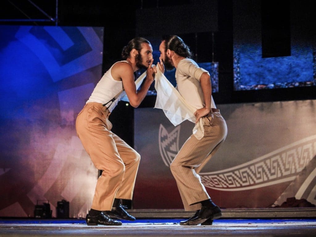 Two brothers dancing at the Cosquín Festival, one of the most important dance festivals in the country. They won first place and garnered significant national attention when they kissed.