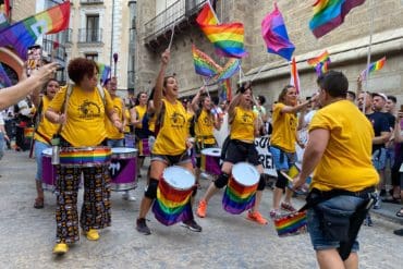 Members of the LGTBI+ community and allies marched through Toledo, Spain to mark the close of Pride Week